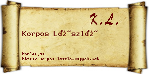 Korpos László névjegykártya