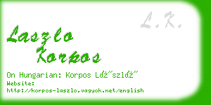 laszlo korpos business card